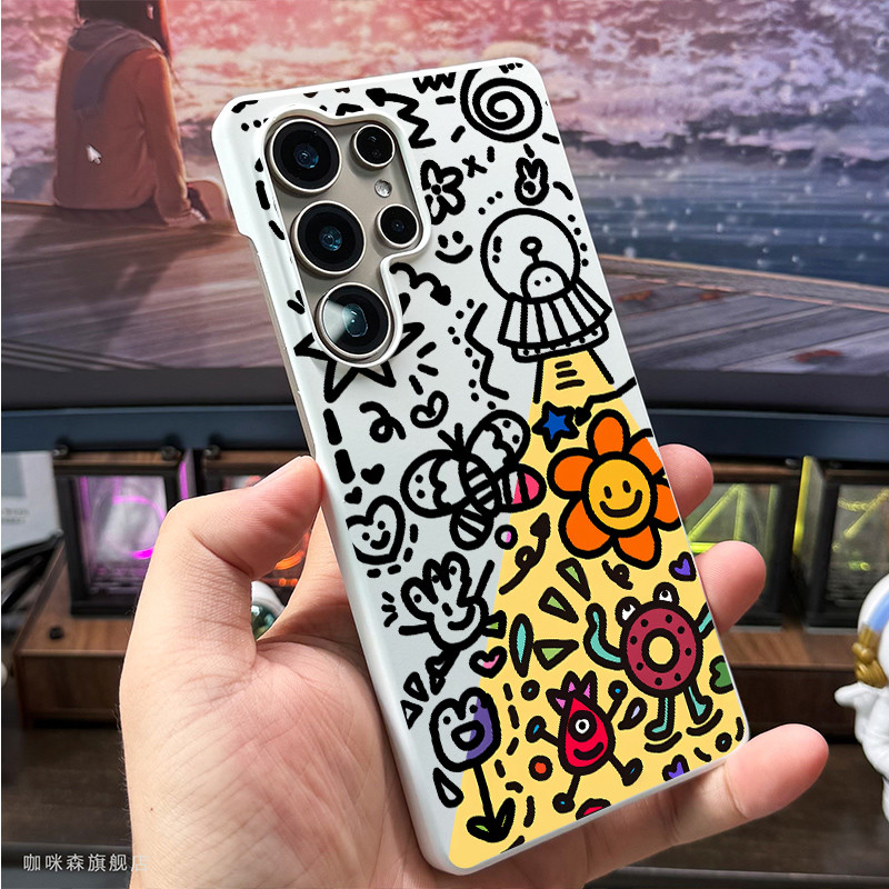 Dành Cho Samsung S26 Ultra S25 S24 Ultra S25 FE S24 FE S23 “Graffiti ” Micro Matte Vỏ Điện Thoại Cứng Ultra S22 S21 S20 A55 A56 A17 A15 A26 / Vỏ Chống Vân Tay