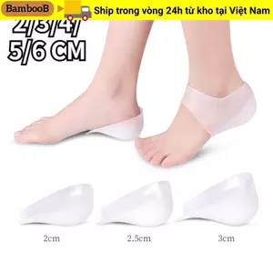 Đệm Gót Chân BAMBOOB, Đế Lót 2-6cm Chiều Cao Đàn Hồi Tăng Đế, Unisex Plantar Fasciitis Silicone Gel Gót Miếng Lót