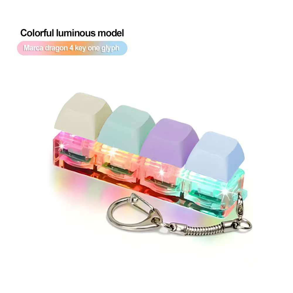 【🇻🇳Có sẵn kho】Bàn phím giảm căng thẳng Móc khóa Máy kiểm tra trục LED RGB LIGHT Fidget Thư giãn Nút DIY Keycap Fidget Quà tặng