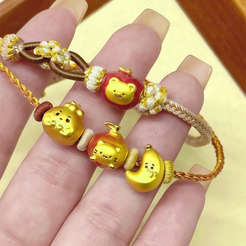 Vòng tay hạt cát vàng mạ 24k tự làm, tặng bạn gái