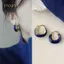 PNPIA- 1 Đôi Bông Tai Vòng Tròn Nữ Thiết Kế Thanh Lịch Bông Tai Pháp Vintage Xanh Trang Sức Hàn Quốc Bông Tai Hợp Kim