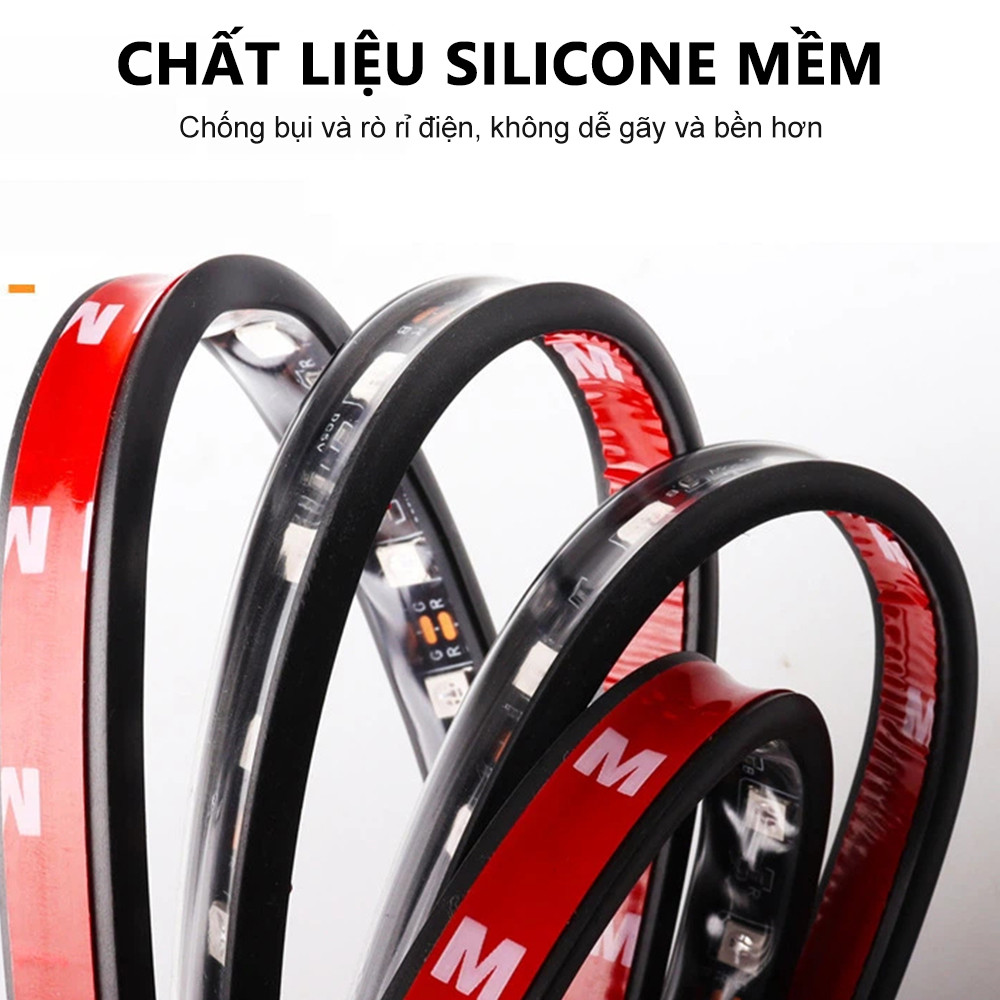 Đèn Led Gầm Ghế Ô Tô Nội Thất Nháy Theo Nhạc, Nhiều Chế Độ Màu Sắc, Cắm USB/Tẩu, Điều Khiển Từ Xa