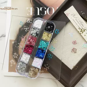 TRTR Ngôi Sao Đầy Màu Sắc Kim Sa Lấp Lánh Móng Tay Nghệ Thuật Quyến Rũ Năm Cánh Lấp Lánh Cho Tiệc Lễ Hội DIY Trang Trí Móng Tay VN