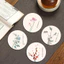 Mới Phong Cách Trung Quốc Placemat Coaster Tấm Cách Nhiệt Thấm Hút Nước Tròn Chống Trơn Trượt Bàn Ăn Thảm Trà Hộ Gia Đình Sáng Tạo Đặt Miếng Lót