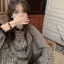 Áo sơ mi kẻ sọc cổ điển kiểu Pháp khâu ren mùa xuân phong cách mới Áo dài tay dáng rộng mùa thu