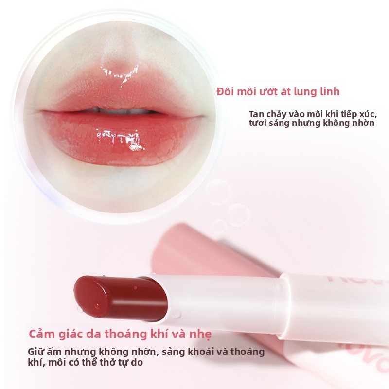 Son dưỡng bóng NOVO - 【Lâu trôi, không phai】, chất son ẩm mượt, tôn da sáng, cho đôi môi căng mọng tự nhiên