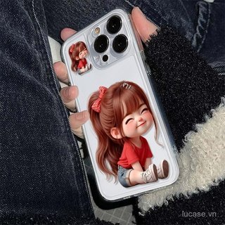 Ốp điện thoại hoạt hình hoạt hình Cô gái đuôi ngựa cao Thích hợp cho iPhone 11promax 11 12 13 14 promax 17promax 17 16 15 pro max xr xs 12promax Vỏ bảo vệ trong suốt chống sốc