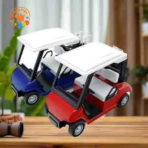 CANAMEK 1 Cái Hợp Kim Vận Chuyển Quà Tặng Xe Golf Mini Kim Loại Kéo Ba Xe Hành Động Tỉ Lệ 1: 20 Golfcart Pullba Xe Trang Trí Bánh CSF