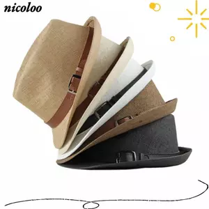 Mũ Rơm NICOROO, Mũ Nhỏ Mùa Hè Retro, Mũ Chống Nắng Thời Trang Phong Cách Hàn Quốc Hợp Thời Trang Nam Nữ