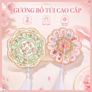 Gương Cầm Tay Nữ Thần Mười Hai Hoa – Hợp Kim Nhẹ Bền, Gương Trang điểm Mini Gập Di động,Quà Tặng Bạn Thân