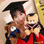 Búp bê gấu ngồi khiêm tốn, Búp bê gấu bông nhỏ tốt nghiệp, Áo choàng tốt nghiệp dễ thương 23cm Đồ chơi sang trọng dành cho học sinh