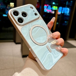 Ốp điện thoại hút từ vòng sóng nước nâng cao phù hợp cho iPhone17 Pro Max 16 15 14 13 Pro Max bảo vệ camera chống sốc chống rơi mặt sau cứng