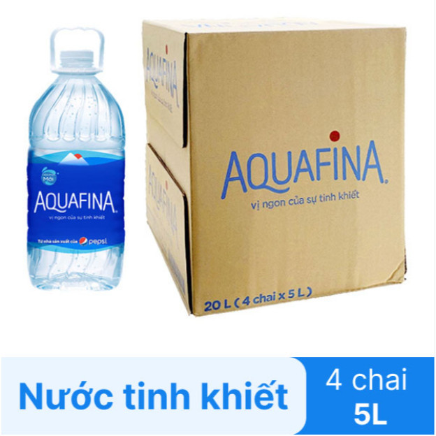 Thùng 4 bình nước tinh khiết Aquafina 5 lít