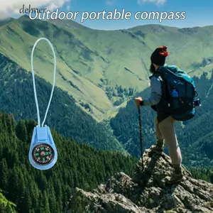 La bàn bỏ túi DELMER, La bàn sinh tồn Mini đa chức năng di động, Dụng cụ đi bộ đường dài bằng nhựa Đồ lưu niệm bền bỉ La bàn cắm trại Cuộc phiêu lưu ngoài trời