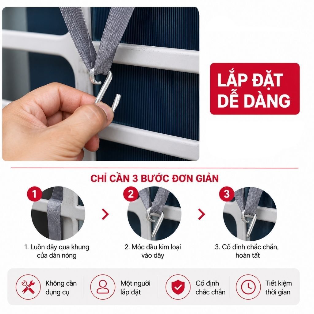 Tấm Che Cục Nóng Máy Lạnh HomeMate Chống Nắng Mưa, Màng Nhôm Cách Nhiệt Chống UV Bảo Vệ Điều Hòa