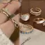 AqToCna Vintage Men Dầu Mở Nhẫn Vàng Cổ Vũ Nhẫn Ngón Tay Phụ Kiện Thời Trang Món Quà Trang Sức AqToCna