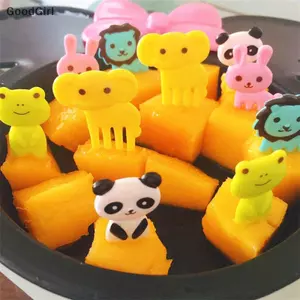 10 Cái / bộ Trẻ Em Động Vật Hoạt Hình Trái Cây Nĩa Ký Trái Cây Toothpi Bento Trang Trí Bữa Trưa VN