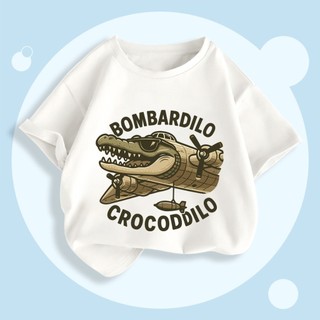 Áo Bombardiro Crocodilo áp thun cộc tay  chất cotton thoáng mát cho bé 1-10 tuổi