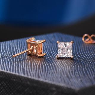 1PC 16G Vuông Zircon Bông Tai Đồng Sọc 5 / 6 / 7 / 8mm Kim Cương Tai Đồ Trang Trí Sụn Bông Tai
