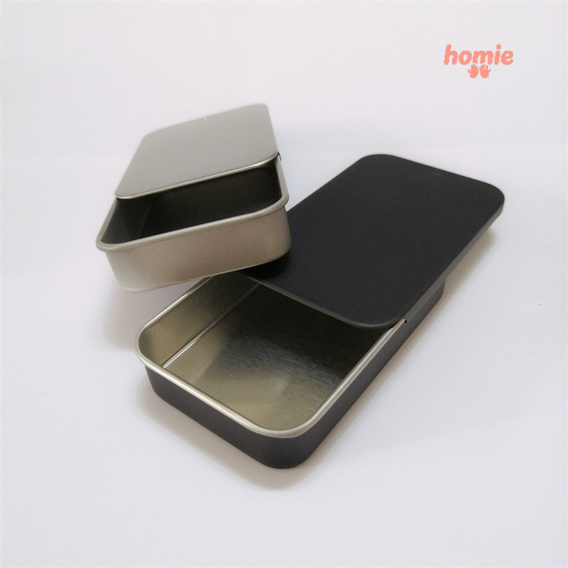 Hộp sắt vuông mờ có nắp trượt, hộp đựng thuốc mỡ rắn, hộp sắt có nắp trượt, bao ngón tay