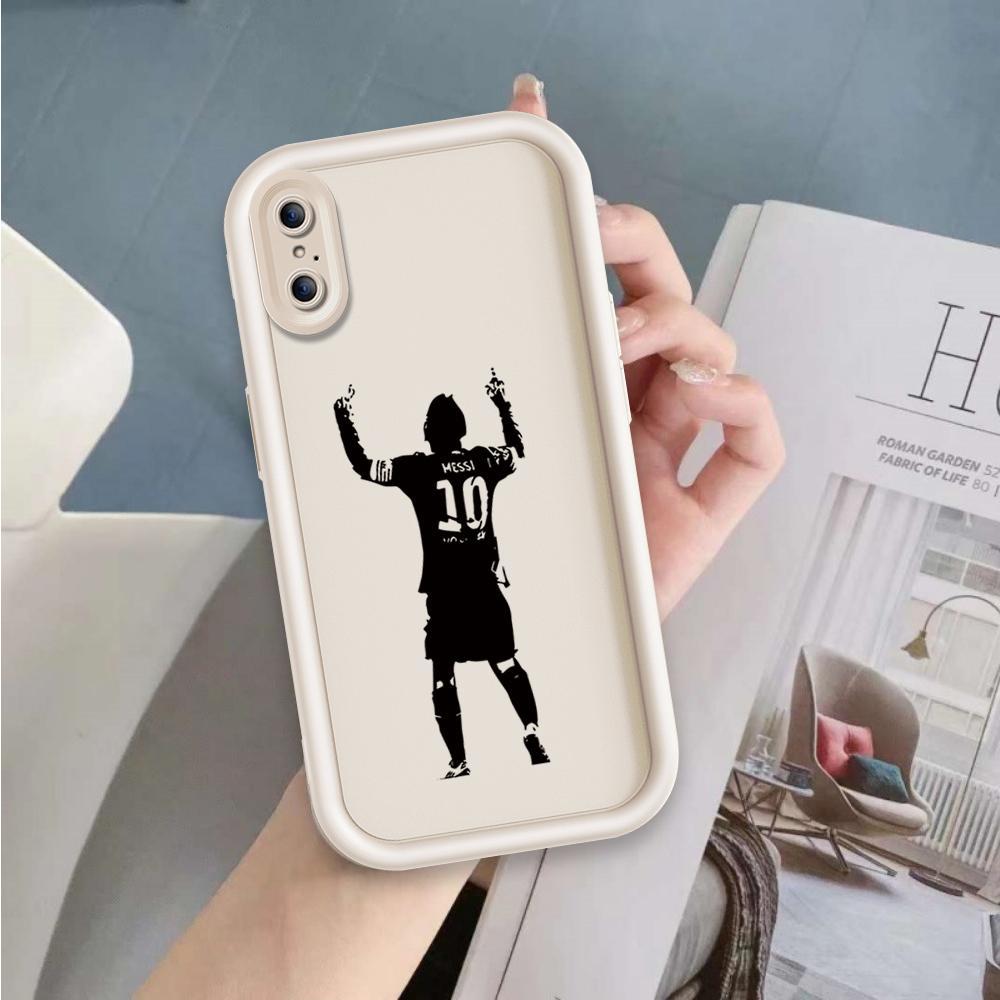 Ốp Lưng Cho iPhone X XR XS Max Hoạt Hình Silicon Xu Hướng Mềm Ốp lưng TPU NO.10 Messi Bóng Đá Sinh Viên Mắt Thiên Thần Ốp Lưng Chống Sốc
