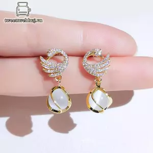 Tweeduj Thời Trang Lấp Lánh Thiên Nga Pha Lê Thiên Nga Thả Mặt Dây Chuyền Bông Tai Nữ Tinh Tế Ngọt Ngào Tính Khí Bé Gái Trang Sức VN