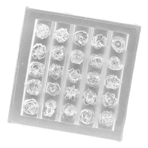 Exhila Silicone Móng Tay Tôn Tạo Khuôn Hoa Hồng Hình Phụ Kiện Nhỏ Khuôn Thủ Công