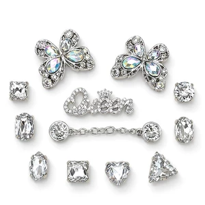 Set Charm Queen Butterfly Kim Cương Bạc Ánh Mix Bướm Hoàng Gia Đính Đá Sang Trọng ✨🦋👑