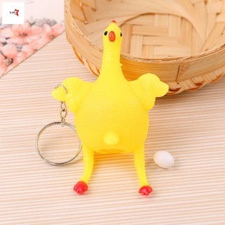 Đồ chơi gà đẻ trứng bằng nhựa Móc khóa tiện ích giảm căng thẳng cho bữa tiệc văn phòng