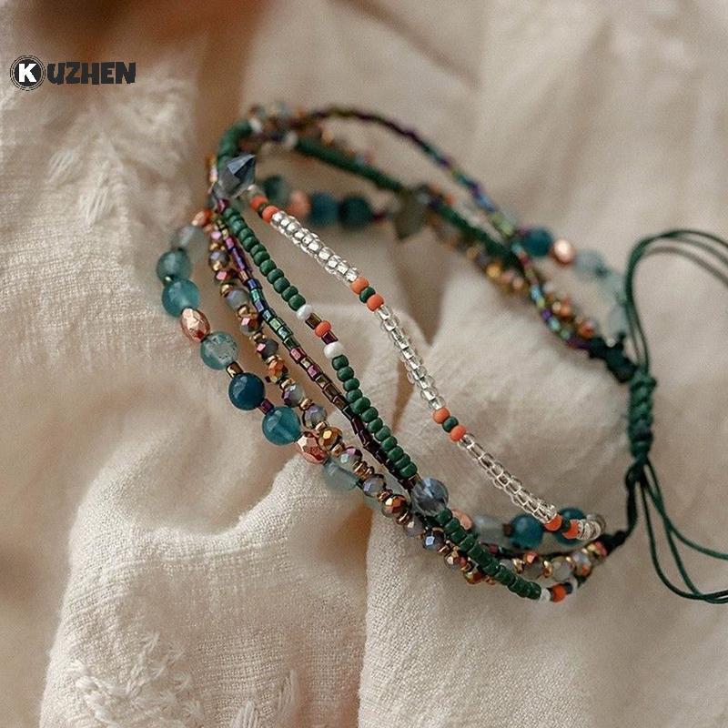 KUZHEN Bohemia Phong Cách Mini Hạt Vòng Tay Nhiều Lớp Màu Sắc Tình Bạn Boho Lắc Tay Quyến Rũ Cặp Đôi Bãi Biển Trang Sức HOT