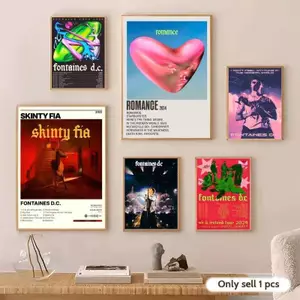 Poster vải không khung Fontaines DC Rock Band, Nghệ thuật treo tường thẩm mỹ cho phòng khách Phòng ngủ Trang trí văn phòng