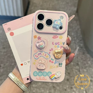 Ốp Lưng Tương Thích Cho IPhone 17 16 11 15 14 13 12 Pro Max XR X XS Max AIR 7 16 8 Plus SE Phim Hoạt Hình Gấu Hoa 3D Sang Trọng Gấu Hoa Bong Bóng Trái Tim