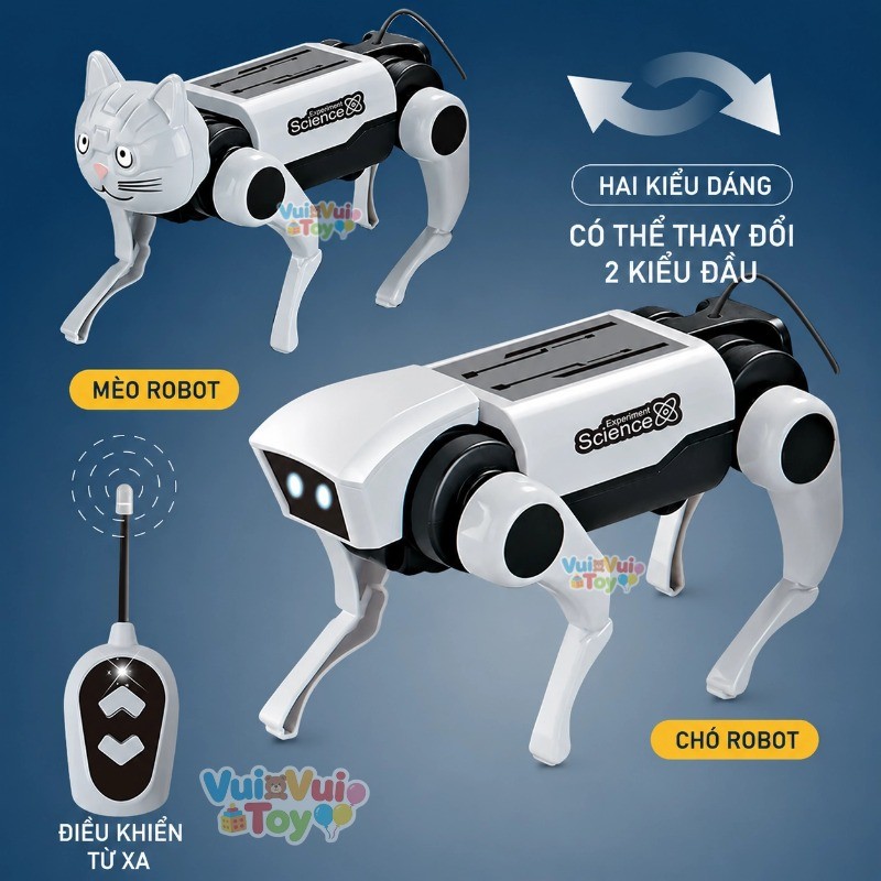 DIY mèo chó robot điều khiển từ xa – Đồ chơi lắp ráp, phát triển trí tuệ