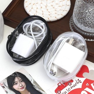 1 / 2 / 4 Túi đựng cáp di động có vòng móc khóa - Dụng cụ sắp xếp du lịch trong suốt Mini cho tai nghe & bộ sạc