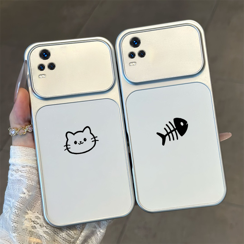 Ốp Lưng PBZZ Cho vivo v20 PRO v20se v23e v23 v21 v21e 5G Vỏ Điện Thoại Lo Âu Vỏ Mềm Silicon Chống Sốc Thiết Kế Mới Thẩm Mỹ Cặp Đôi Mèo Hoạt Hình Dễ Thương DSCYGT1