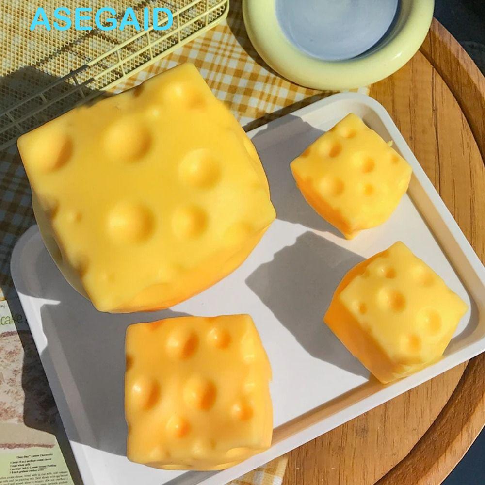 Đồ chơi bóp phô mai ASEGAID, Pinch phô mai phục hồi chậm siêu mềm, Di động kích thước cực lớn Trang trí thoải mái Đồ chơi Fidget phục hồi chậm