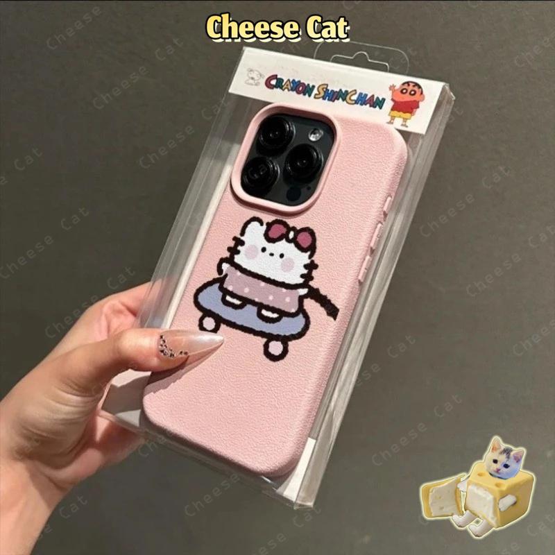 Ốp điện thoại cặp đôi mèo con và cún con ván trượt dễ thương cho iPhone 14 13 15 16 17 Pro Max 11 12 Pro Xs Max XR 7Plus