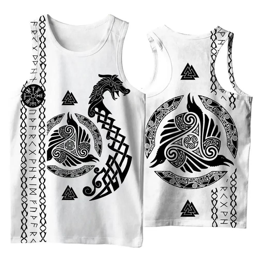 Retro Tree of Life Tattoo Crow Tank Top, Áo Vest mùa hè không tay in 3D, phong cách mềm mại thoáng khí