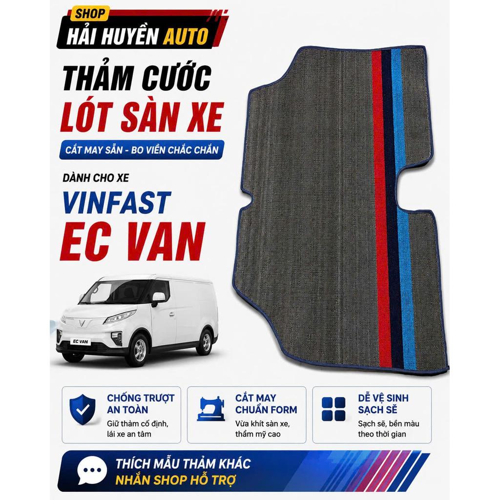 Bộ thảm lót sàn cước cho xe tải Vinfast EC Van cắt sẵn và may bo viền chống nước, chống trơn trượt, Nội thất ô tô