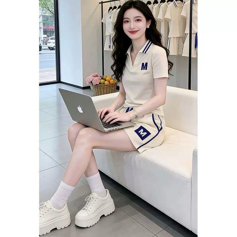 [Seckill trong thời gian có hạn] Bộ đồ mùa hè nữ 2026 Phong cách mới Thời trang giảm tuổi cao cấp Phong cách Hàn Quốc Thể thao thông thường Quần Short ống rộng ngắn tay hai mảnh