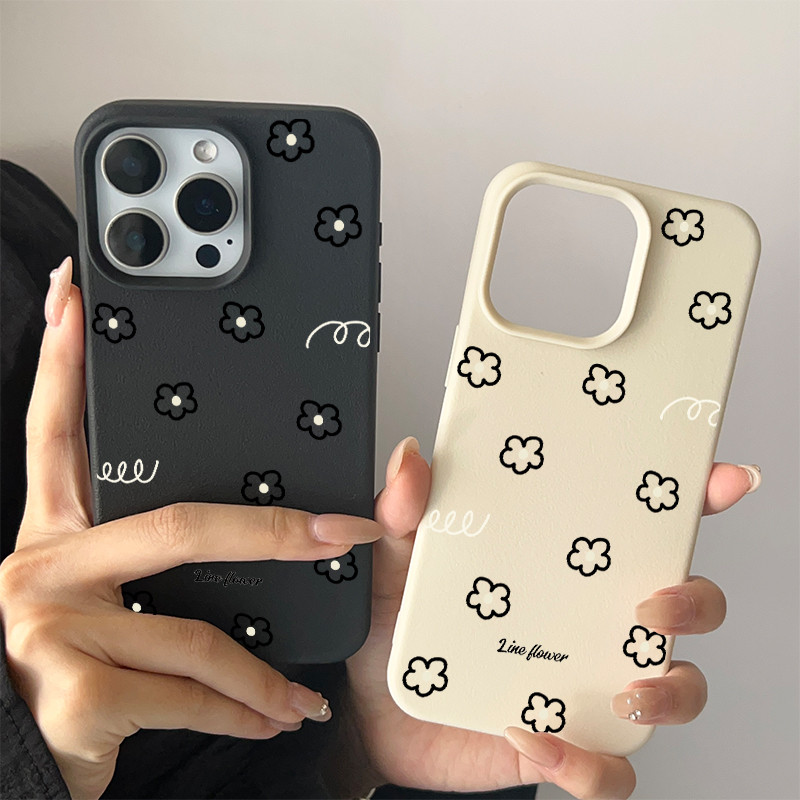 Ốp lưng iPhone 17 16 Pro Max 15 14 13 12 11 Họa tiết Hoa tối giản