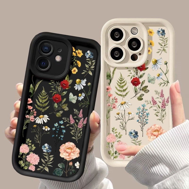 Ốp Điện Thoại Hoa Lá Nhiều Màu Sắc Cho Samsung Galaxy S20 Plus Ultra S21 FE A22 A72 A02 A03 J7 CORE M34 M16 F06 M36 M15 M23 M31 M30S M20 M51 Silicon Matte Thời Trang TPU Cover