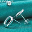 URMYLADY Bạc 925 Vuông Bông Tai Dành Cho Nữ Thời Trang Cưới Đính Hôn Dự Tiệc Trang Sức
