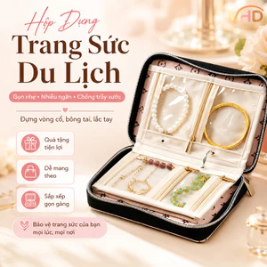 Túi Đựng Trang Sức Đa Năng – Kích Thước Nhỏ Gọn, Chất Liệu PU Chống Thấm, Ngăn Trong Suốt Chống Ẩm, Khóa Kéo Bền Đẹp