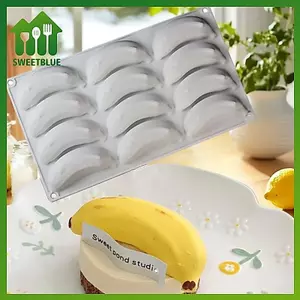 SWEET 12 Tế Bào Thiết Kế Chuối Thực Phẩm Khuôn Bánh Silicon Trái Cây Mousse Bánh Khuôn Món Tráng Miệng Dụng Cụ Nướng Bánh Nhà Bếp Máy Nướng n