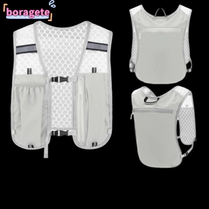 Áo Vest Chạy Bộ BORAGETE, Có Giá Đỡ Điện Thoại Phản Quang Chạy Chai Nước Bảo Quản, Nhẹ Chống Thấm Nước Nylon Ngực Gói Ngoài Trời