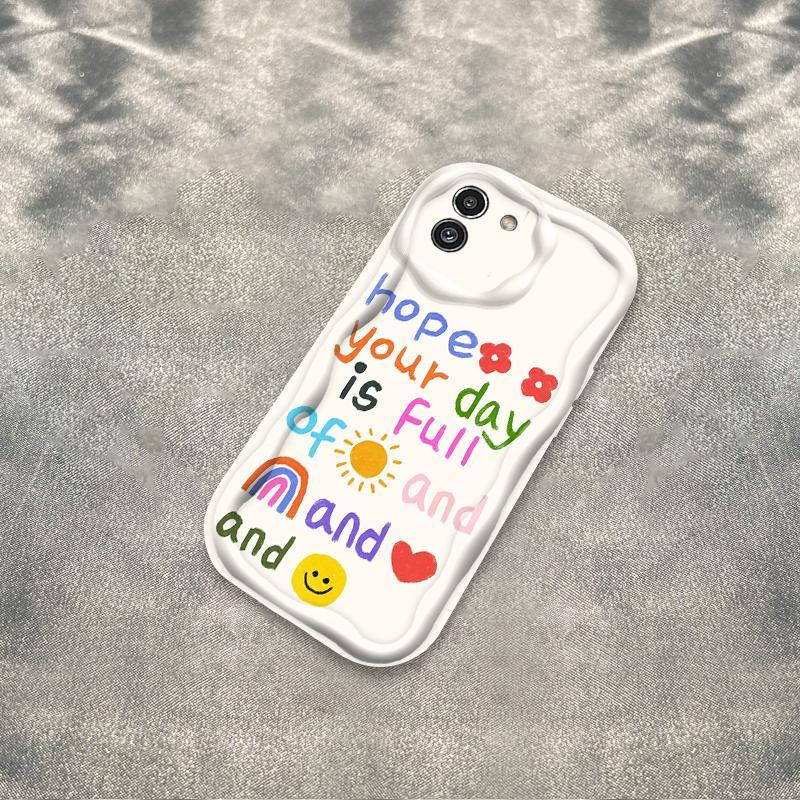 Thích hợp cho Samsung A03 3D Thẩm Mỹ Mềm TPU Flower Smile Ins Style Vỏ Điện Thoại Chống Sốc