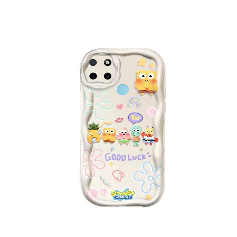 Thích hợp cho Realme C12 C15 C25 C25S C21Y C25Y Narzo 30A Narzo 20 3D Vỏ kem TPU mềm SpongeBob SquarePants Vỏ điện thoại chống sốc