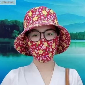 Mũ làm việc nông nghiệp OUSXA, Khăn choàng cổ bảo vệ mũ hái trà, Bán chạy Chống tia cực tím Vành rộng Mũ ngư dân Quà tặng
