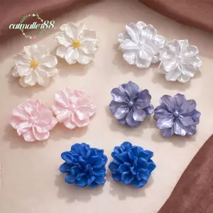 Bông Tai Hoa CATMALLER88, Bông Tai Camellia Không Đều Tinh Tế, Bông Tai Cánh Hoa Sang Trọng Nhẹ Ngọt Ngào Thời Trang Cho Nữ Bé Gái